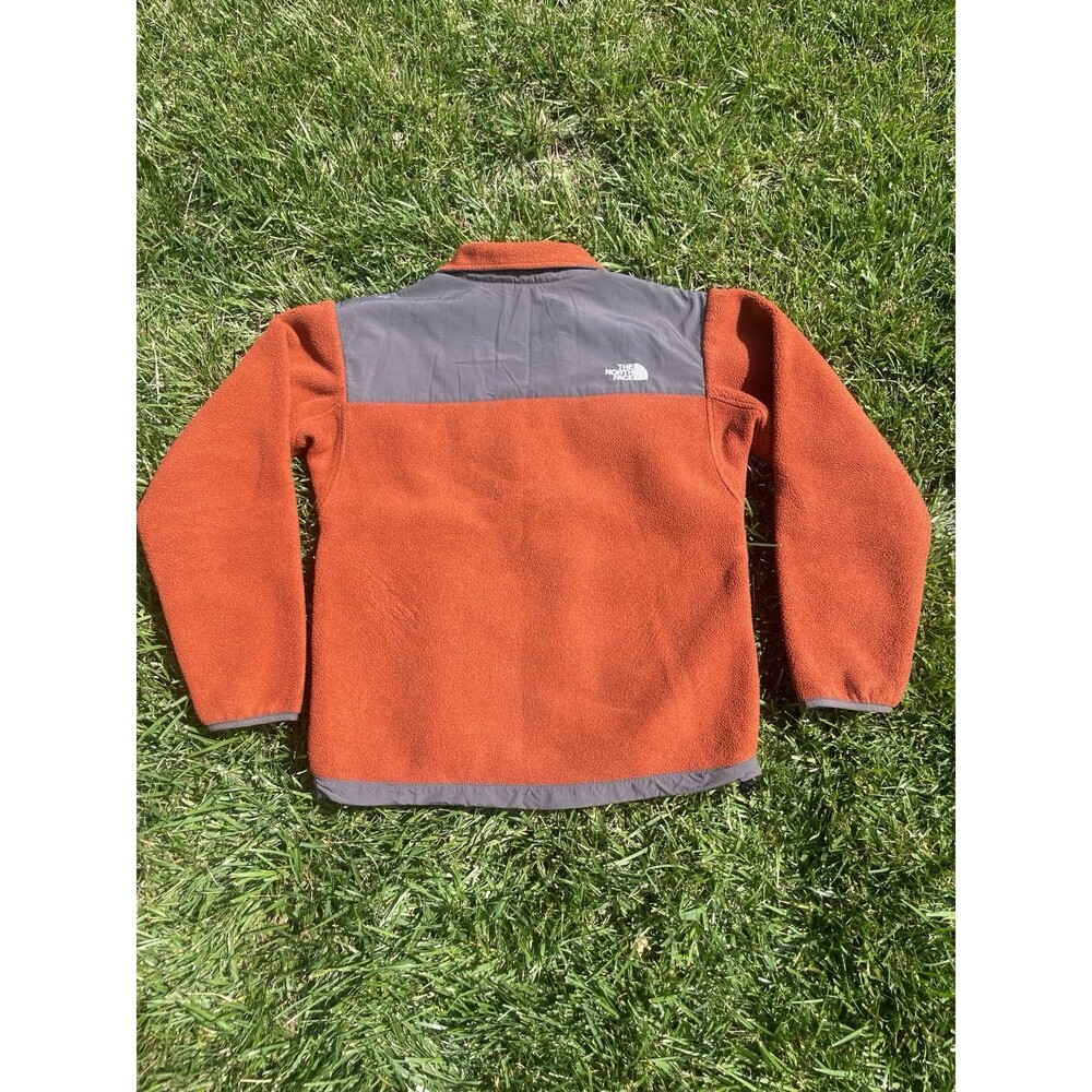 Retro The North Face Denali Full Zip Heavy Fleece Jacket Orange Grey Men's Small - Picture 4 of 16